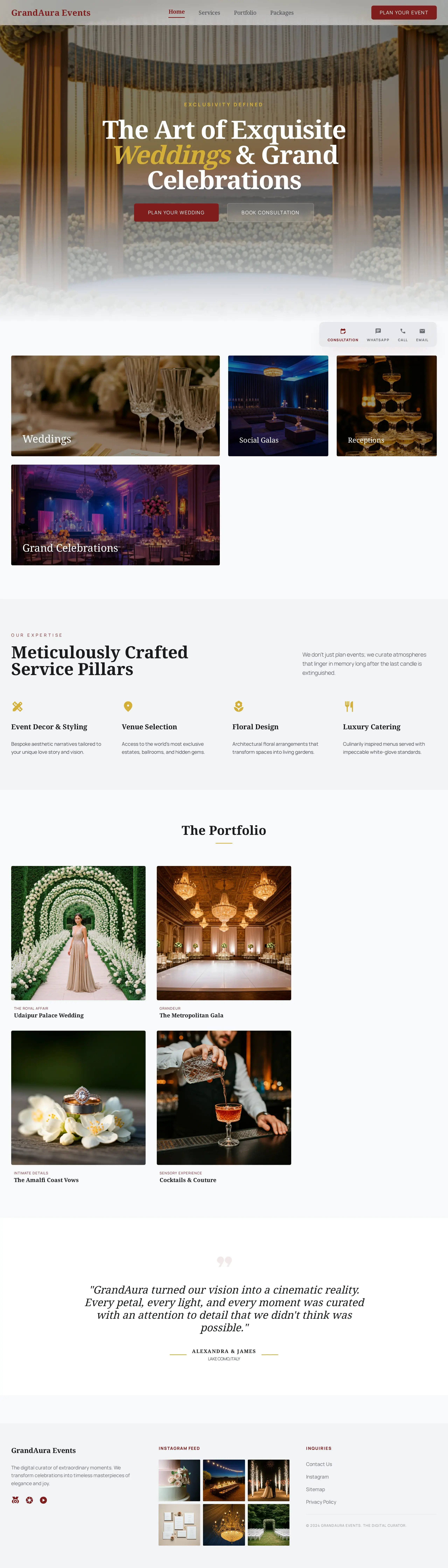 Luxury Wedding Home - GrandAura — Premium UI template designed specifically for Event Managers.