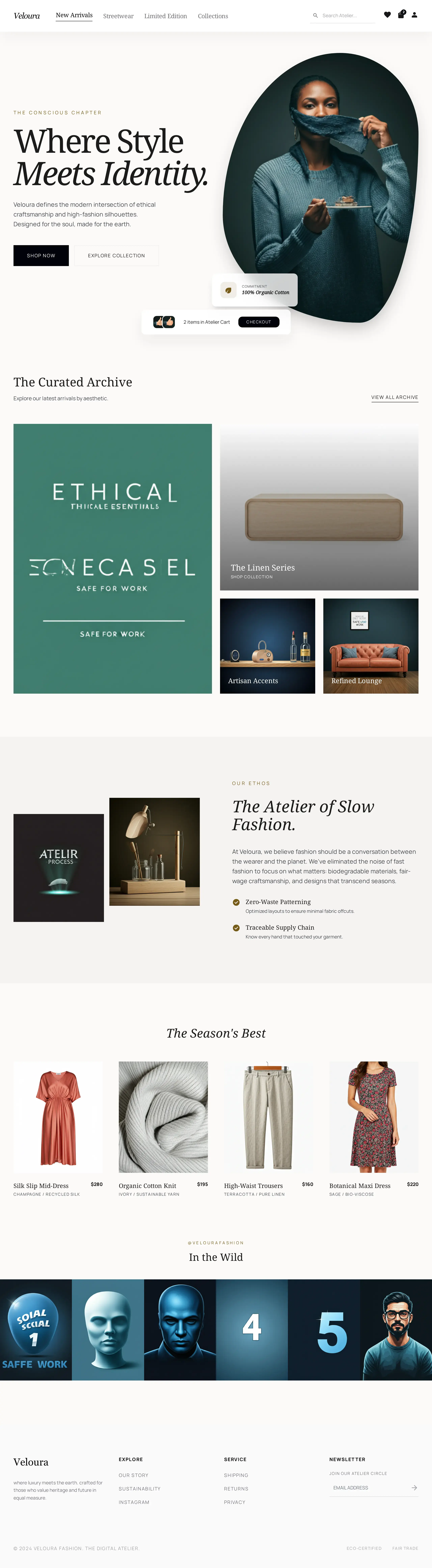 Sustainable Brand - Home — Premium UI template designed specifically for Fashion Designing.