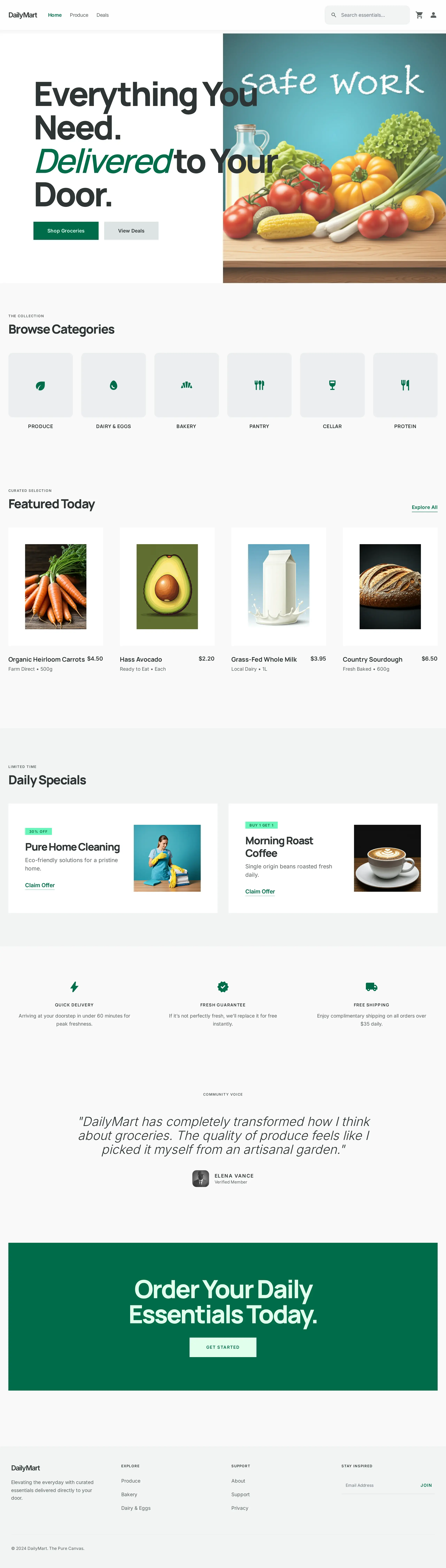 Home - Minimal Grocery Store — Premium UI template designed specifically for General Stores.