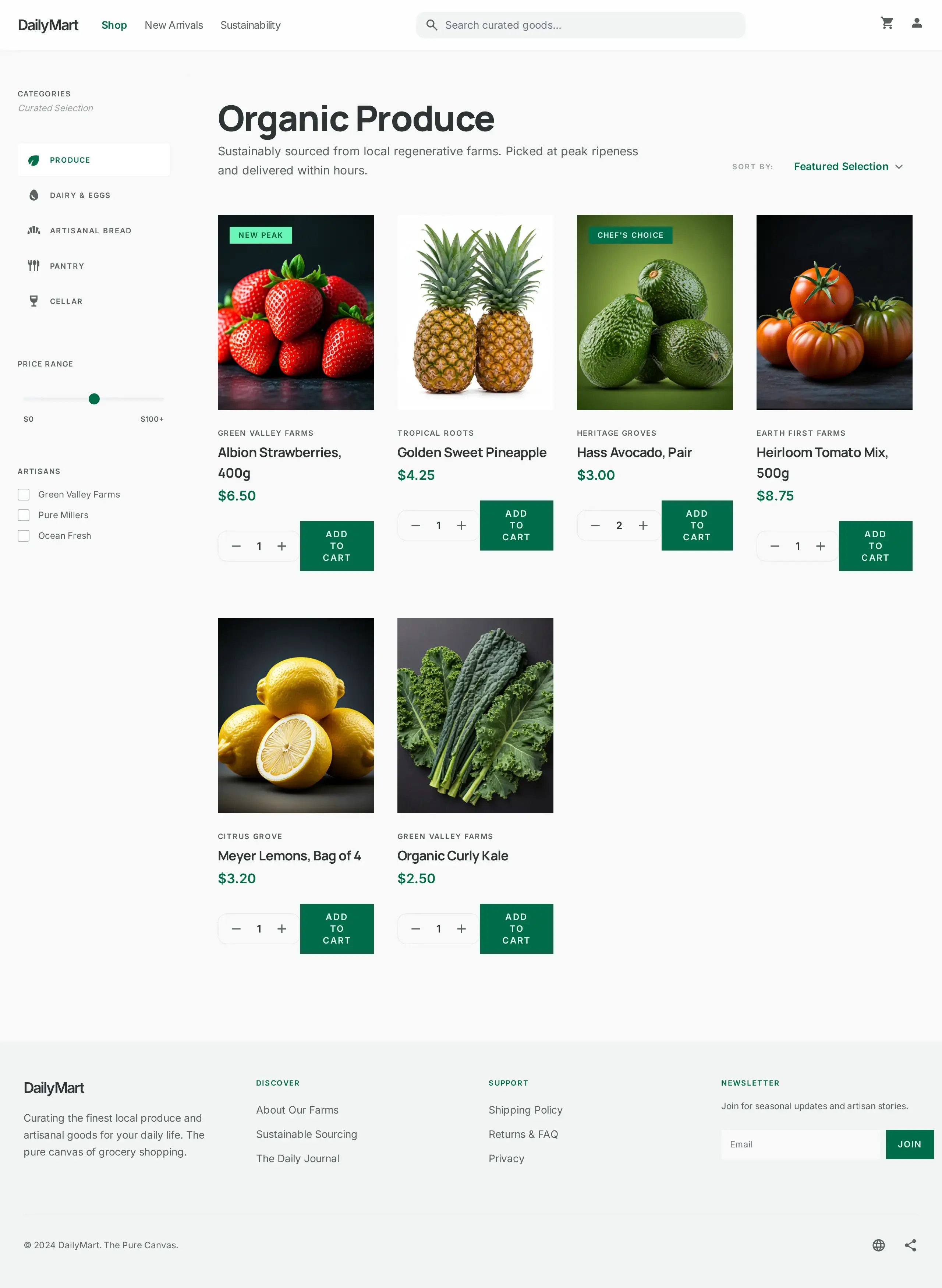 Shop - Minimal Grocery Store — Premium UI template designed specifically for General Stores.