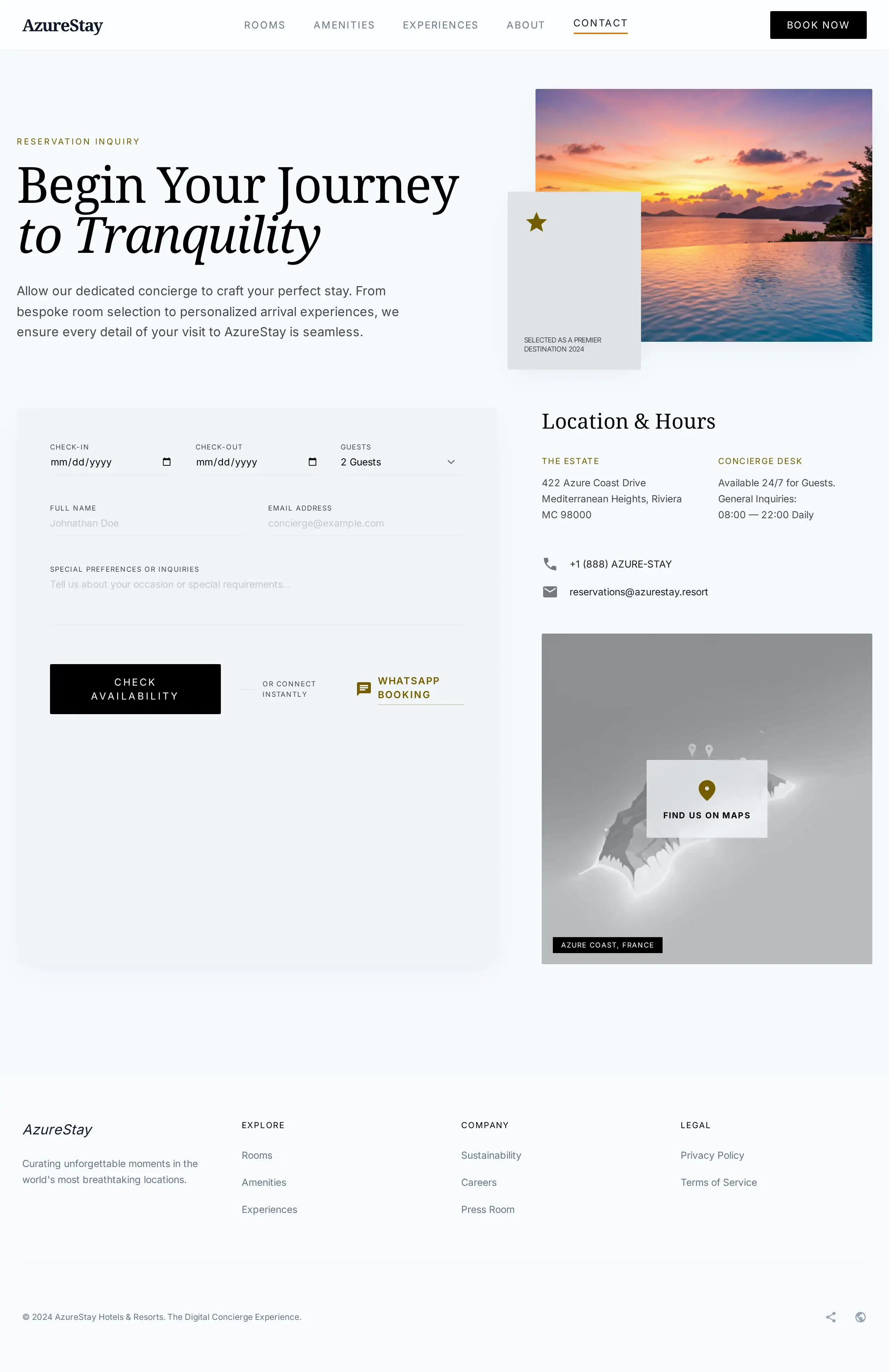 NotJuzApp Portfolio Project: Contact & Direct Booking - Premium UI template designed specifically for Stay In.