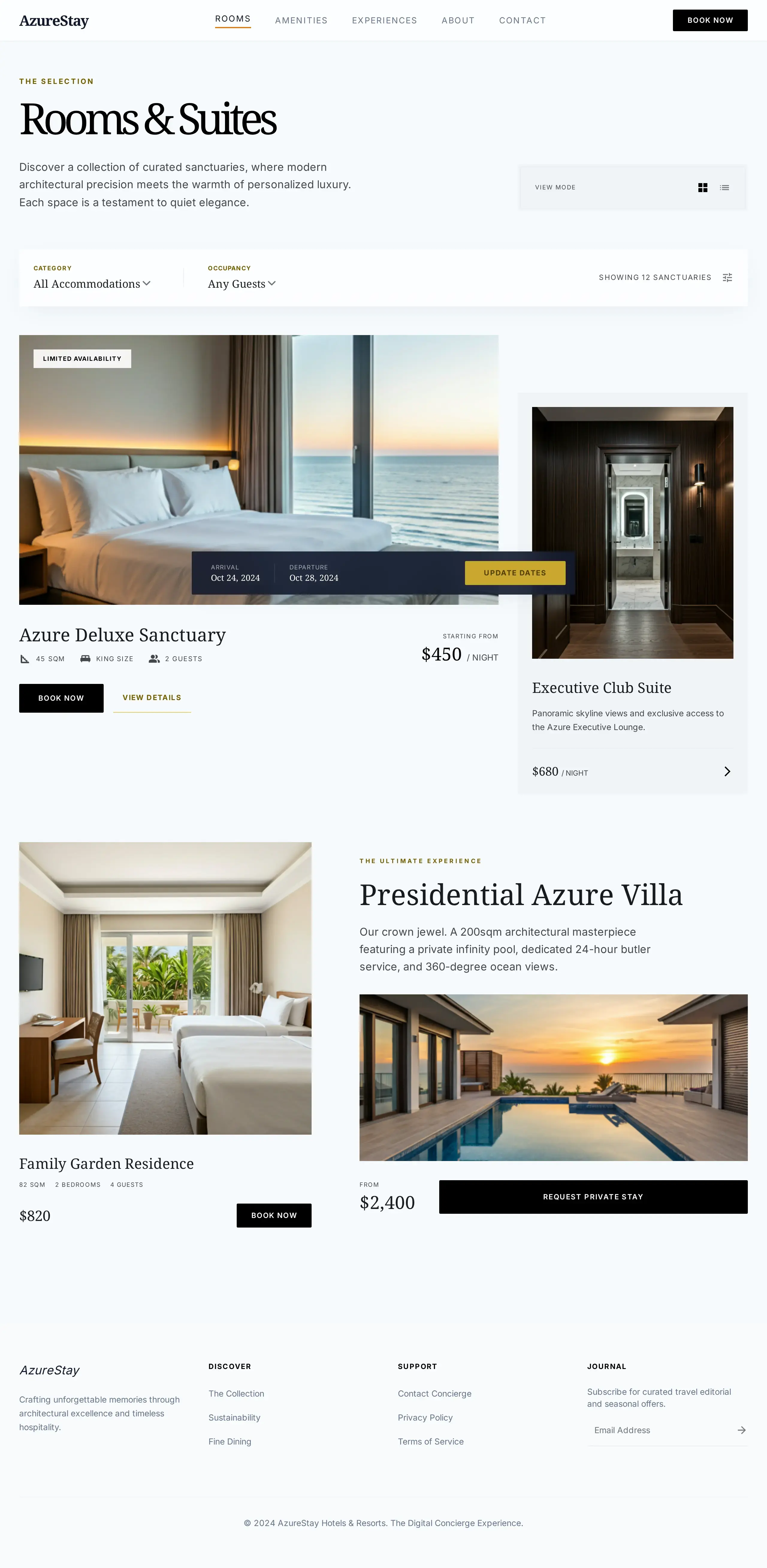Luxury Rooms & Suites — Premium UI template designed specifically for Stay In.