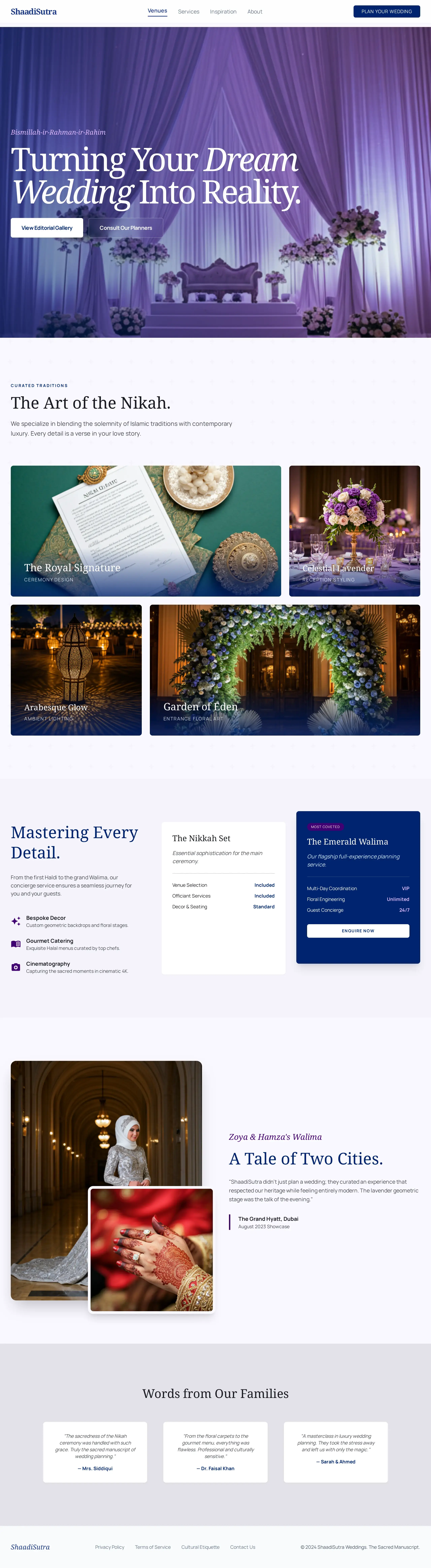 ShaadiSutra: Elegant Nikah Variation — Premium UI template designed specifically for Wedding Planners.
